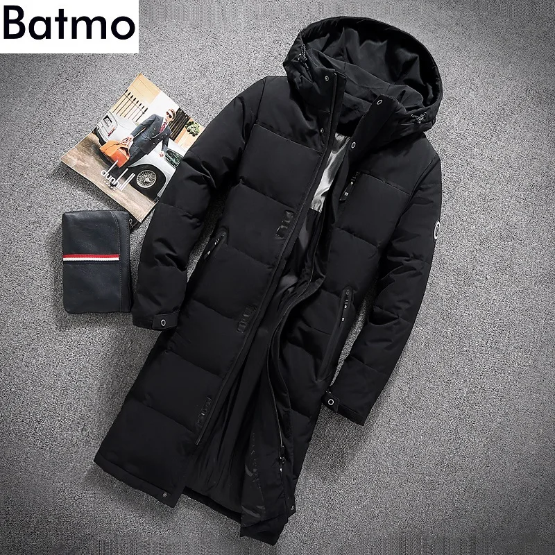 Batmo Новое поступление зимние высококачественные куртки с капюшоном на утином пуху для мужчин, мужское теплое пальто, зимние длинные куртки gary