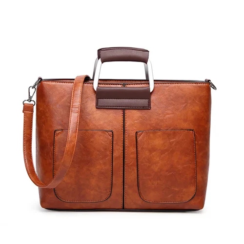 Tinkin винтажные женские Сумки из искусственной кожи, дизайнерская модная повседневная сумка-мессенджер, вместительная сумка на плечо - Цвет: brown
