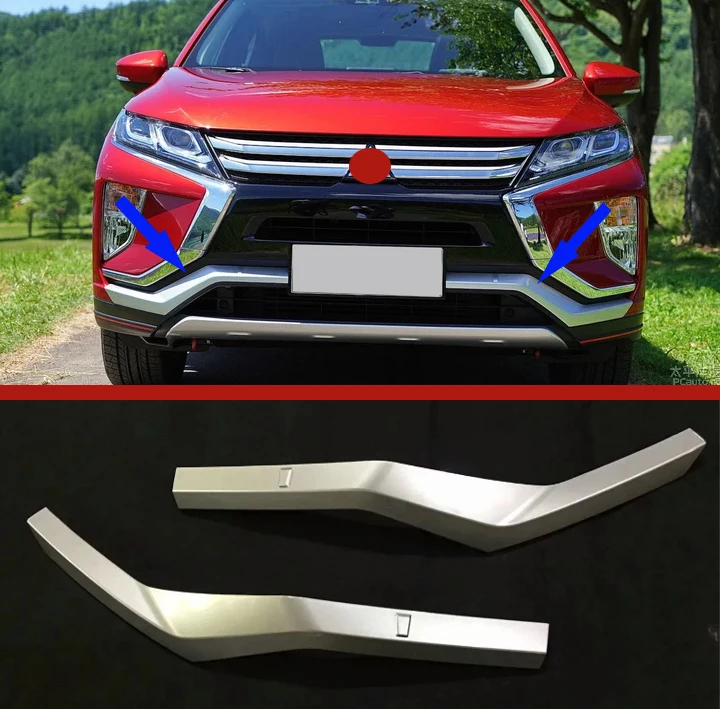 

For Mitsubishi ECLIPSE CROSS 2018 2019 ABS Chrome Front Grille Accent Cover Lower Trim Molding Styling Bezel Garnish