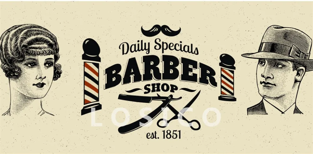 

Exquisite Hairdressing Tattoos Patterned Retro Kraft Paper Posters Wall Sticker Modern Art Print Barber shop Decoration 23