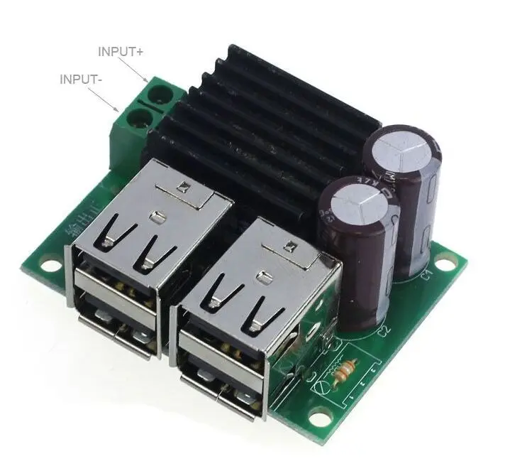 10pcs/lot,5A DC 9 40V to 5VCopper 4 USB Car Charger Power Supply