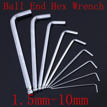 

1PC 1.5mm 2mm 3mm 4mm 5mm 6mm 8mm Hexagonal Spanner ball end hex key wrench alloy steel