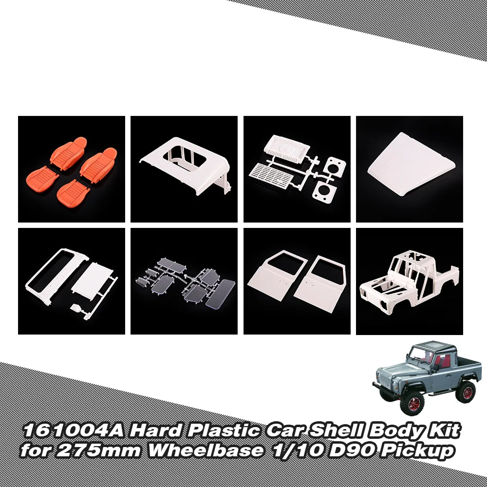 

161004A Hard Plastic Car Shell Body DIY Kit for 275mm Wheelbase 1/10 D90 Crusader Defender Pickup RC Crawler