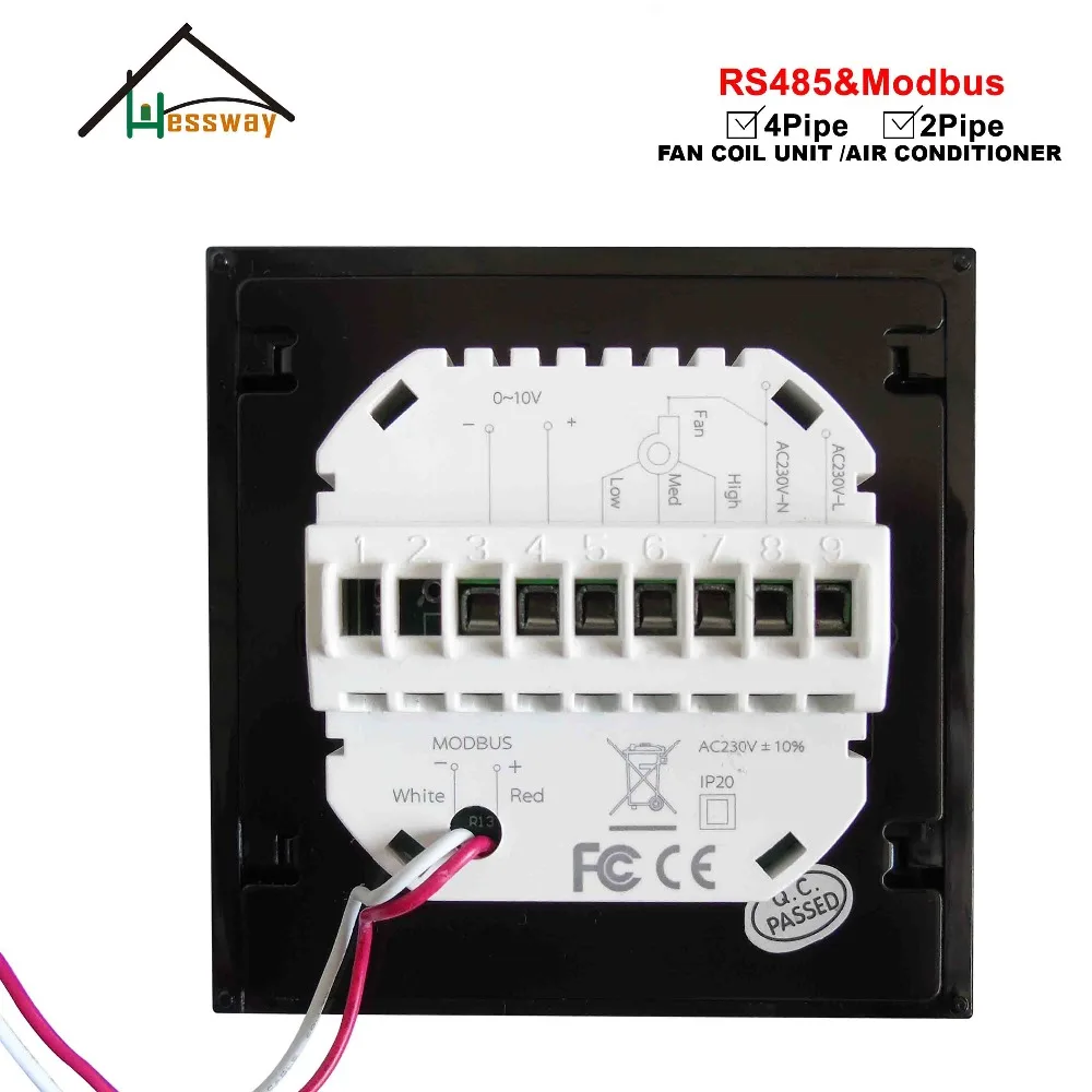 HESSWAY 2p термостат для кондиционирования воздуха RS485/MODBUS RTU связь 0 10 В