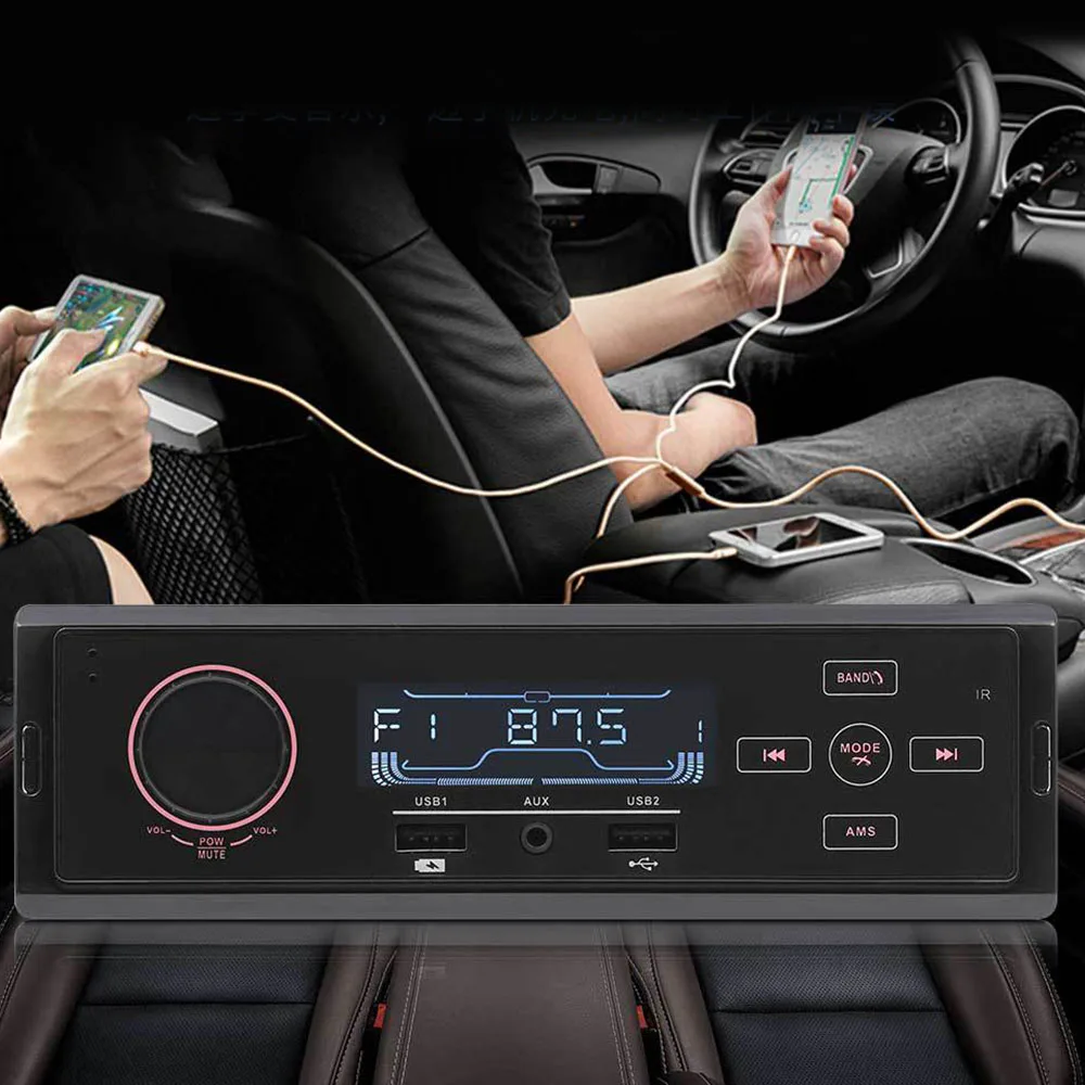 12V Авто MP3 плеер Bluetooth аудио выходом, управляемая через телефон AUX-IN MP3 FM/USB Радио пульт дистанционного управления для телефона Авто Аудио