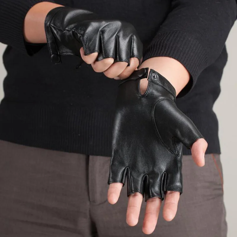 Новые модные высококачественные мягкие женские и мужские перчатки из натуральной кожи, мотоциклетные перчатки без пальцев, тактические перчатки из овчины S74