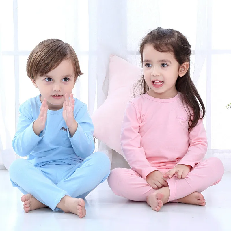 

4-12 years Children's underwear Anime warm baby boy girl casual sports suit cotton Pajama Sets Home Tracksuits 6 color