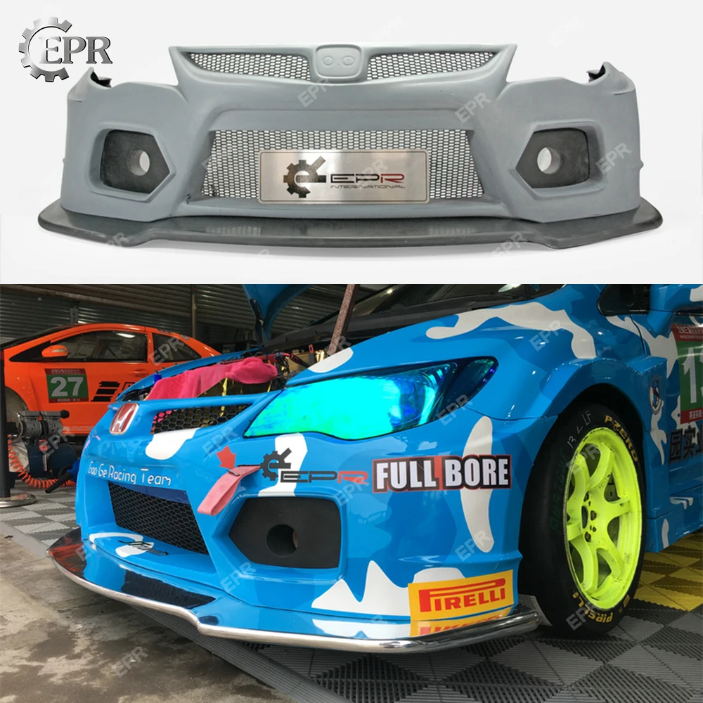 FRP передний бампер для Honda Civic FD2 EPA стиль широкий (с воздуховодом 3 шт.) Комплект