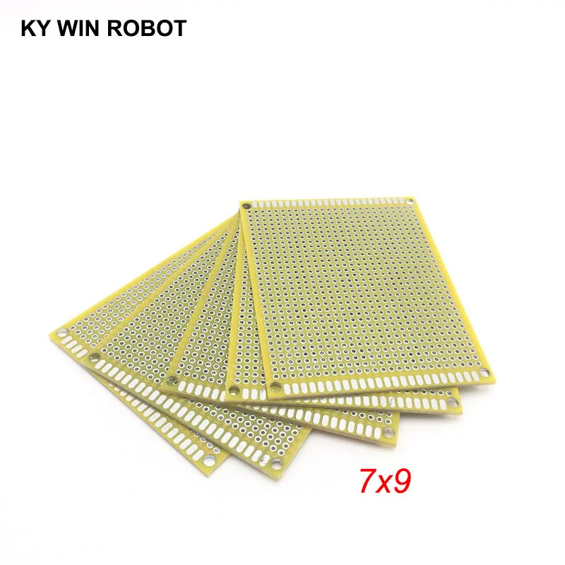 5 шт. 7x9 см 70x90 мм желтый, двух сбоку Прототип PCB Универсальный печатные платы Прототип для Arduino