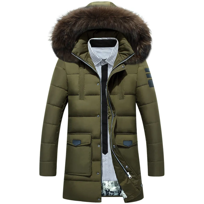 2018 autumn and winter new men's long section large fur collar down jacket 2018 autumn and winter new men's long section large fur collar down jacket