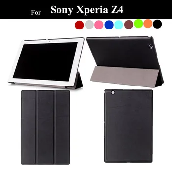 

For Xperia Z4 Tablet Ultra Thin Stand PU Leather Case For Sony Xperia Z4 10.1''Tablet Cover Case +Protectors