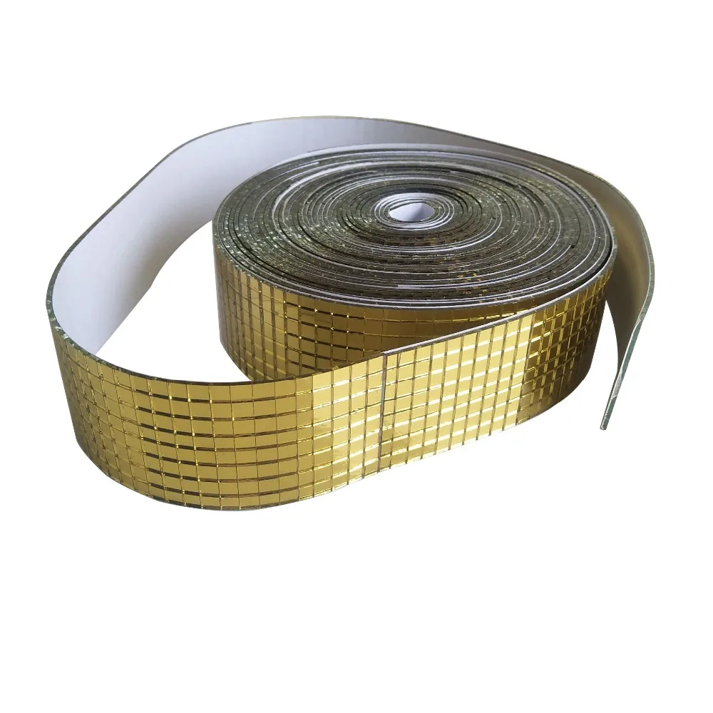 

Light Yellow Self Adhesive Mosaic Tile, Mosaic Glass Mirror Roll for DIY Craft