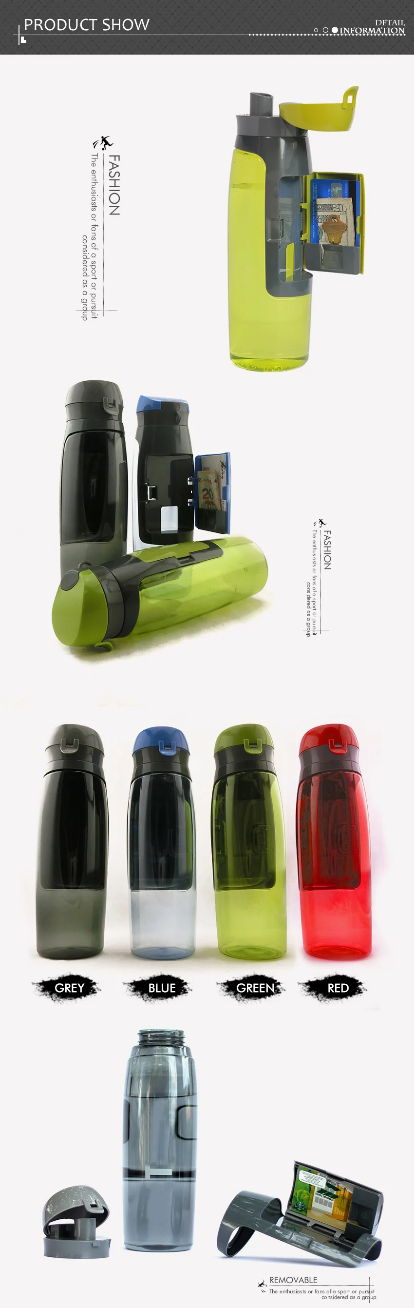 GFHGSD Креативный дизайн с сеткой, кошелек, пластиковая бутылка для воды, для спорта на открытом воздухе, портативный Подарочный шейкер для заварки напитков и фруктов