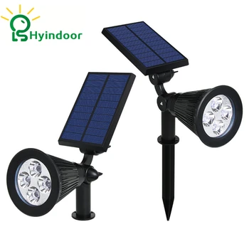 

Solar Lights 2-in-1 Waterproof 4 LED Spotlight Wall Light Landscape Light for Patio Yard Garden (2 Pack)