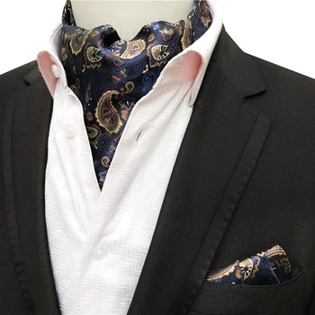 

2 Pcs/Set Stylish Men Formal Ties Neckerchief Set Luxury Paisley Cravat with Pocket Square