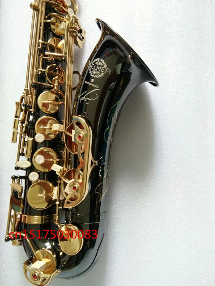 

Tenor Saxophone Bb French SELMER Musical Instrument Sax Black Nickel plated Gold kay saxophone Tenor accessories Professional