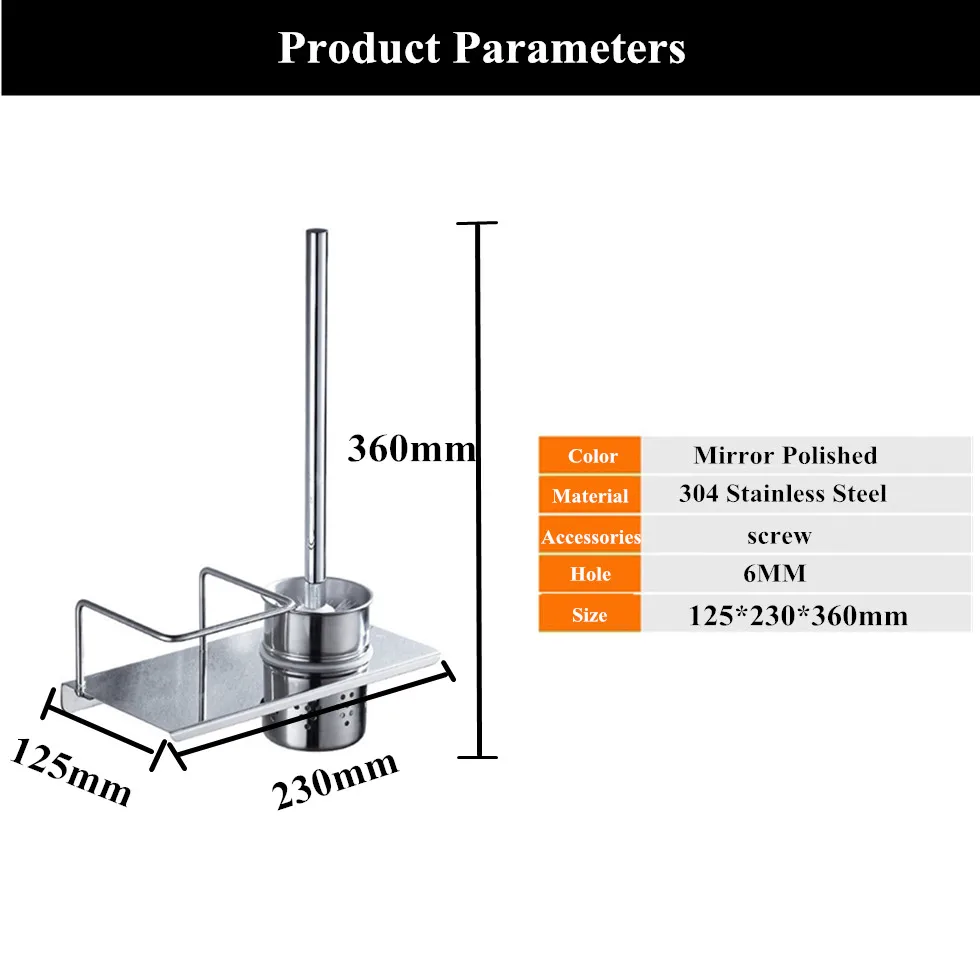Современный 304 держатель для туалетной щетки из нержавеющей стали настенный держатель для чистки чашки аксессуары для ванной комнаты популярный простой дизайн