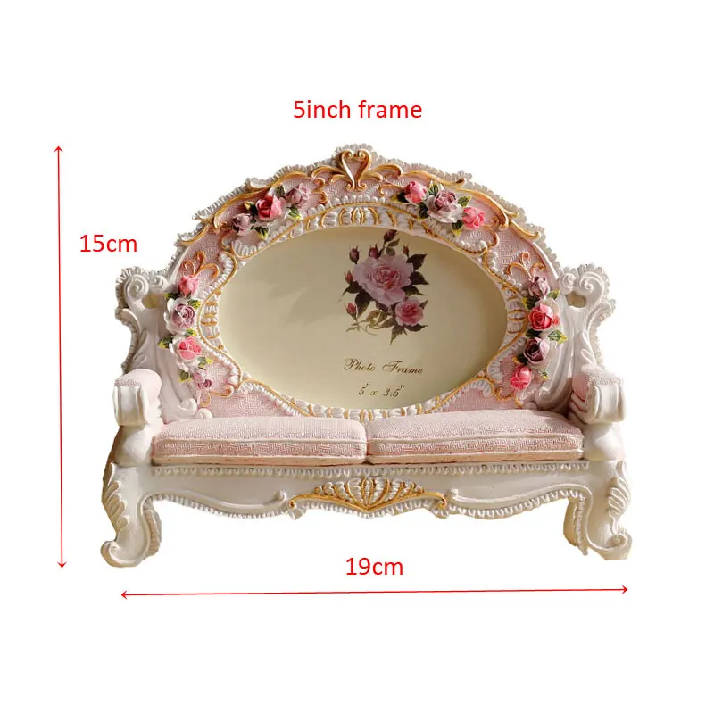 5x3.5" Sofa Chair Modern Design Resin Photos Frames with Rose Flower Decoration 5x3.5" Sofa Chair Modern Design Resin Photos Frames with Rose Flower Decoration