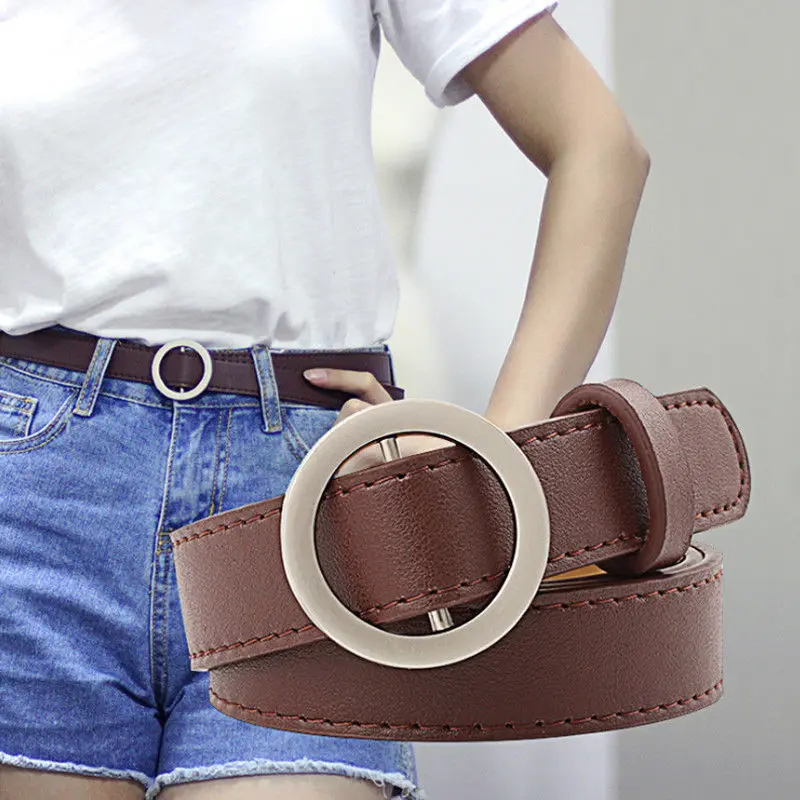

NEW 2018 Ladies Slim Fashion Waist Belt Access Thin Skinny PU Leather Casual Belts Women For 6 Colors Choose