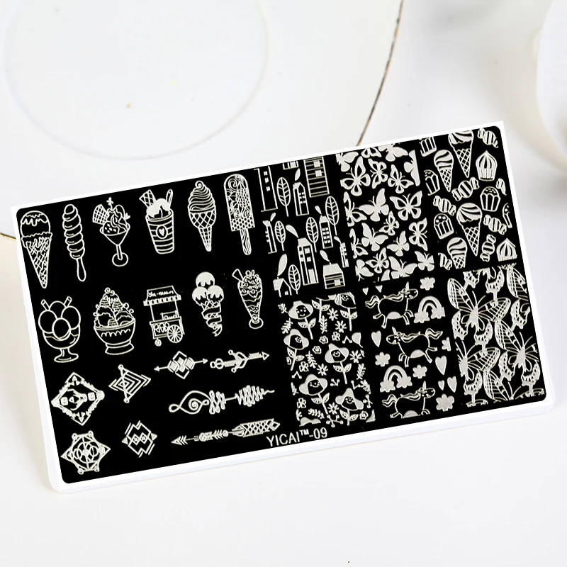 40 стилей DIY пластинки для ногтей 6,5*12,5 см DIY шаблон художественный штамп с изображением для ногтей пластины лак штамповка шаблон-YICAI01-YICAI0040