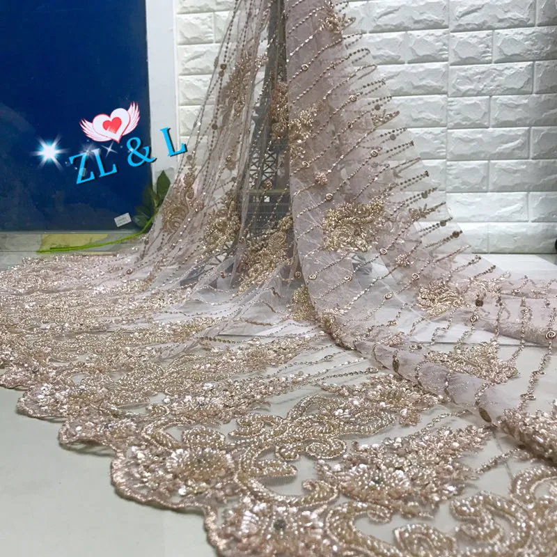 Flash Deal High-end hand embroidery decorative colorful beads sequins Africa Nigeria lace French tulle wedding dress skirt 5 yards 2 Flash Deal High-end hand embroidery decorative colorful beads sequins Africa Nigeria lace French tulle wedding dress skirt 5 yards 2