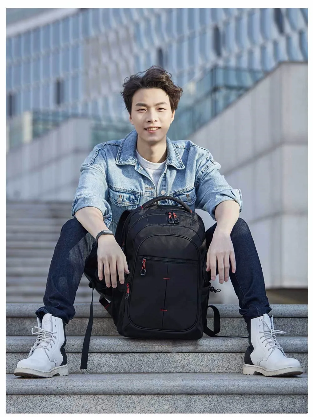 Xiaomi UREVO 25L large capacity men's backpack men's 15inch computer bag waterproof travel bag multi-function backpack bag (9)
