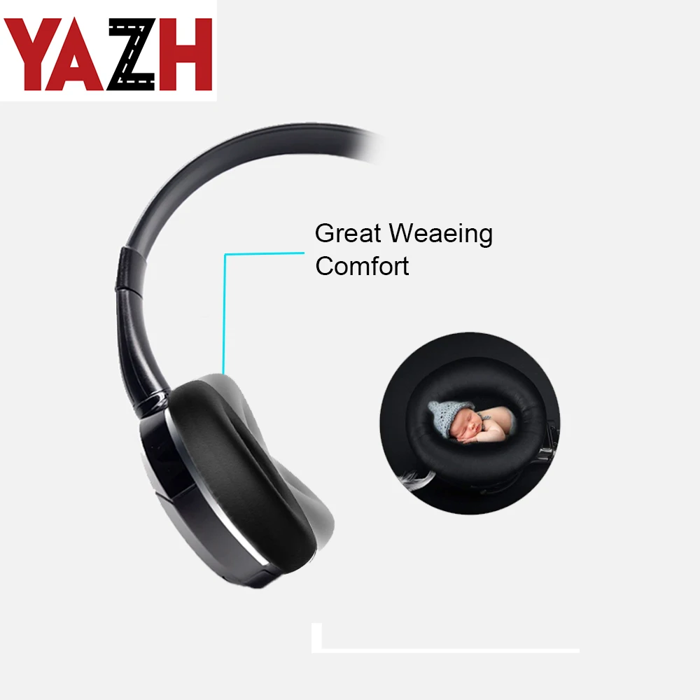 Bluetooth наушники на подголовник портативная гарнитура с активным шумоподавлением