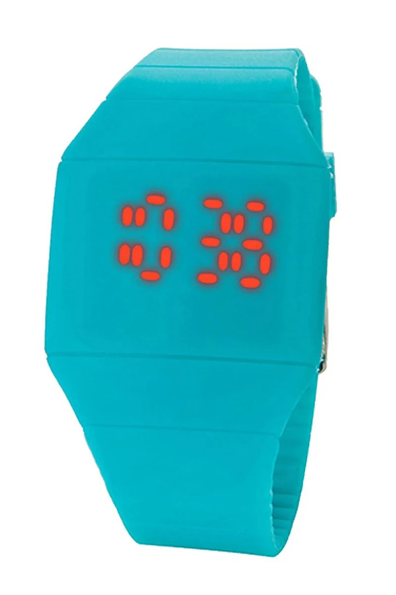 

YCYS-Unisex Touch Digital Red Led Silicone Sports Wrist Watch Watch Lake Blue