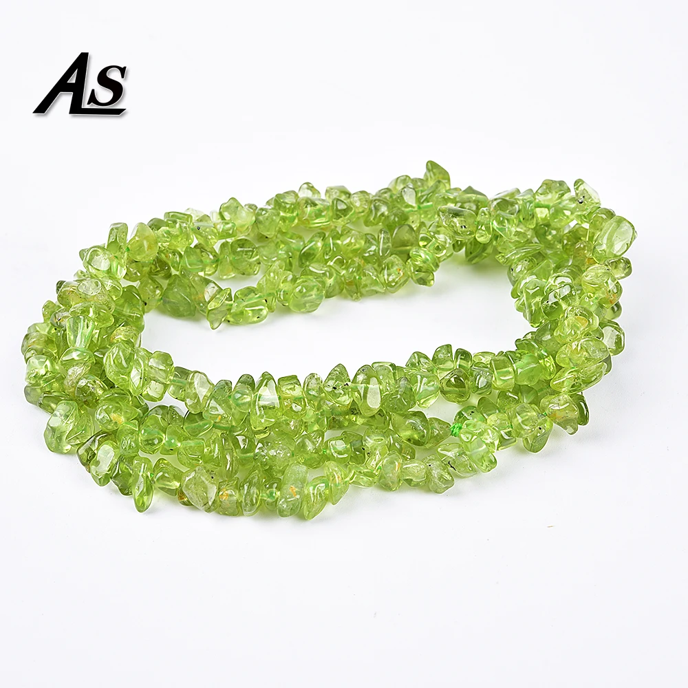 

Asingeloo 33" Strand Wholesale Irregular Gravel Shape 5-8 Mm Olivine Peridot Natural Stone Beads for Jewelry Making DIY Bracelet