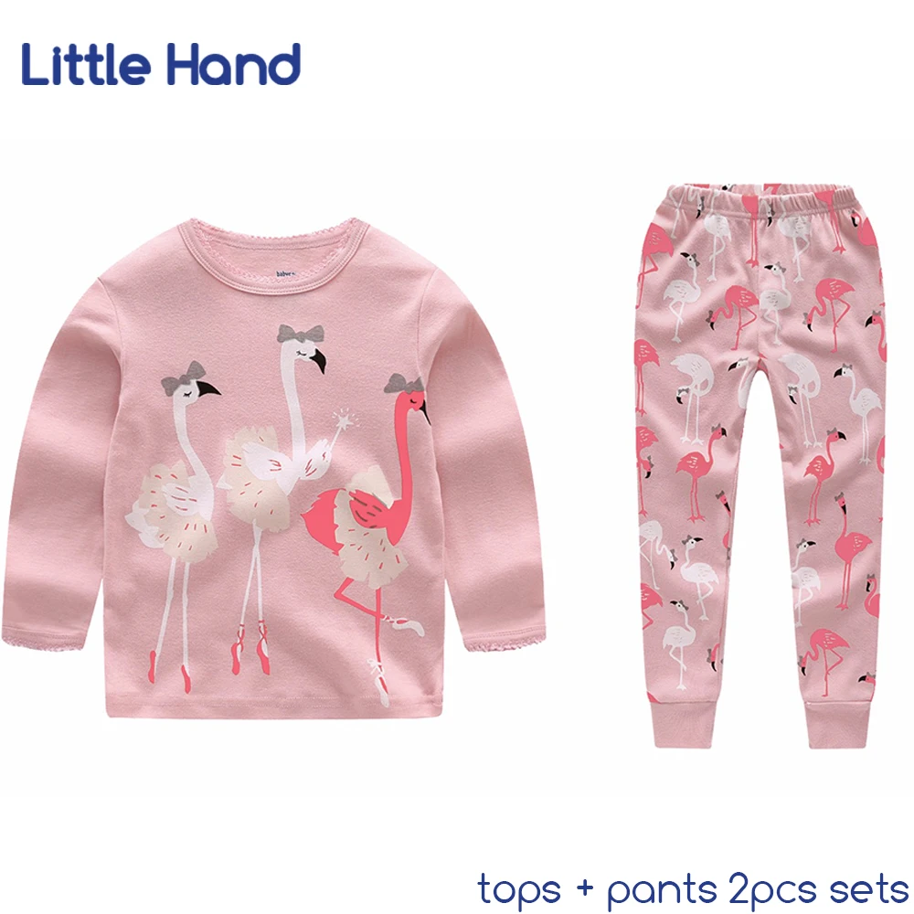 Cotton Kids Pyjamas Toddler Baby Girls Sleepwear Pajamas Flamingo Print