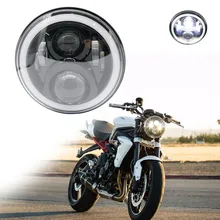 7 inch Round Motorcycle LED Headlight DRL with white Halo Angel Eyes H4 Motorcycle Headlight LED For Chopper Motorcycle