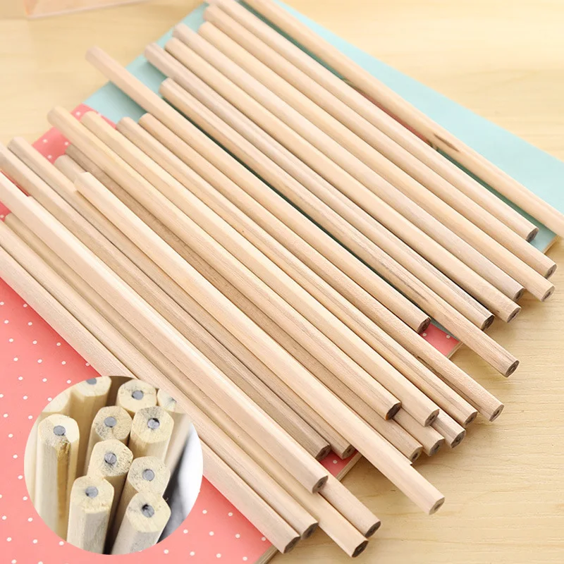 

100pcs/ lot Eco-friendly Natural Wood Pencil HB Blank Hexagonal Non-toxic Standard Pencil Cute Stationery Office School Supplies