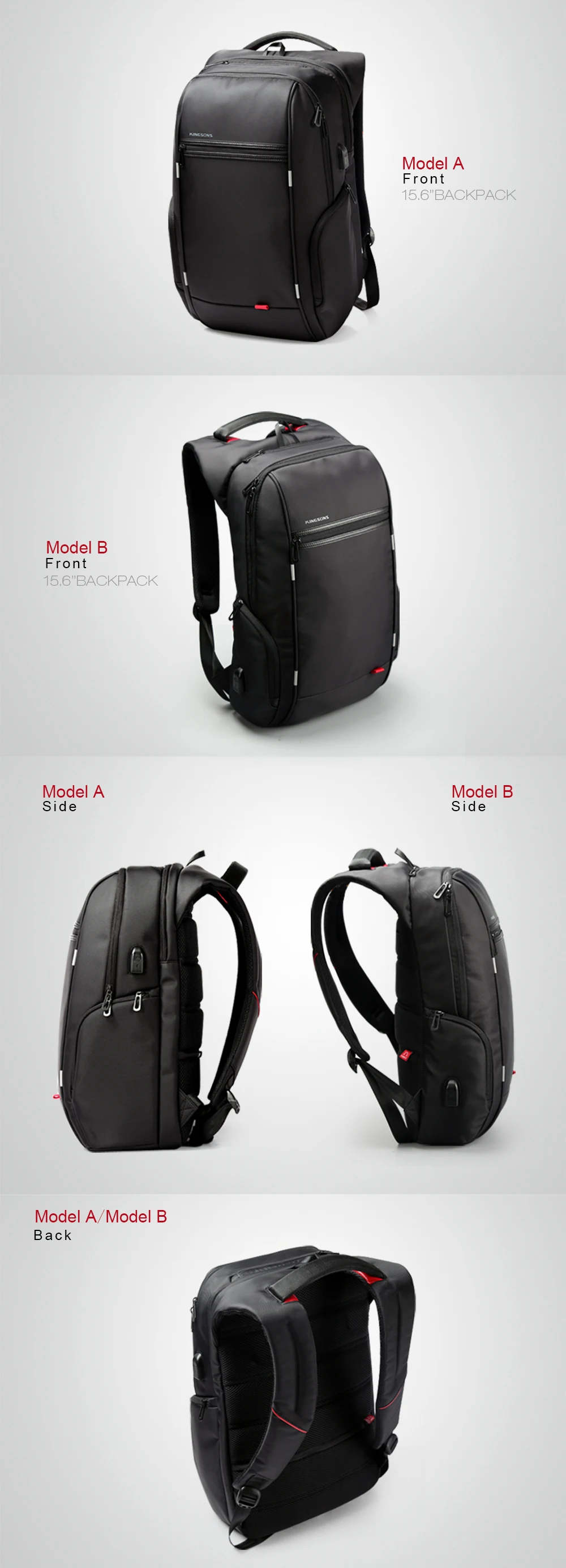 KINGSONS внешний USB зарядка 13,3 15,6 17,3 дюймов водонепроницаемый рюкзак для ноутбука мужской женский дорожный рюкзак студенческий рюкзак сумка