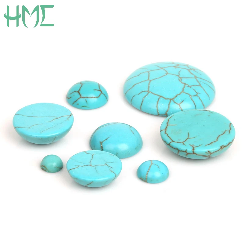 

6/8/10/12/14/16/18/20/25mm Half Round Natural Calaite Flat Back Cabochons Beads DIY Fittings Stone Beads For Making