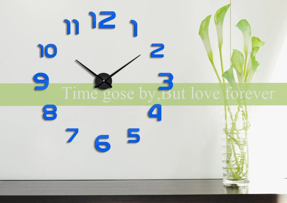E-COEUS, 3D цифровые настенные часы, зеркальные часы, современный дизайн, декоративные светодиодные настенные часы, креативный подарок, кварцевый механизм
