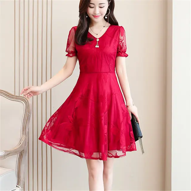 Elegant Cocktail Party Women Dress Long Sleeve Summer Dress 22 Lace Vintage Short Dresses Ladies Vestidos Plus Size Dress 5xl Dresses Aliexpress