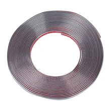 Автомобильная декоративная хромированная литьевая отделка полоска Серебряный тон 15 м х 10 мм