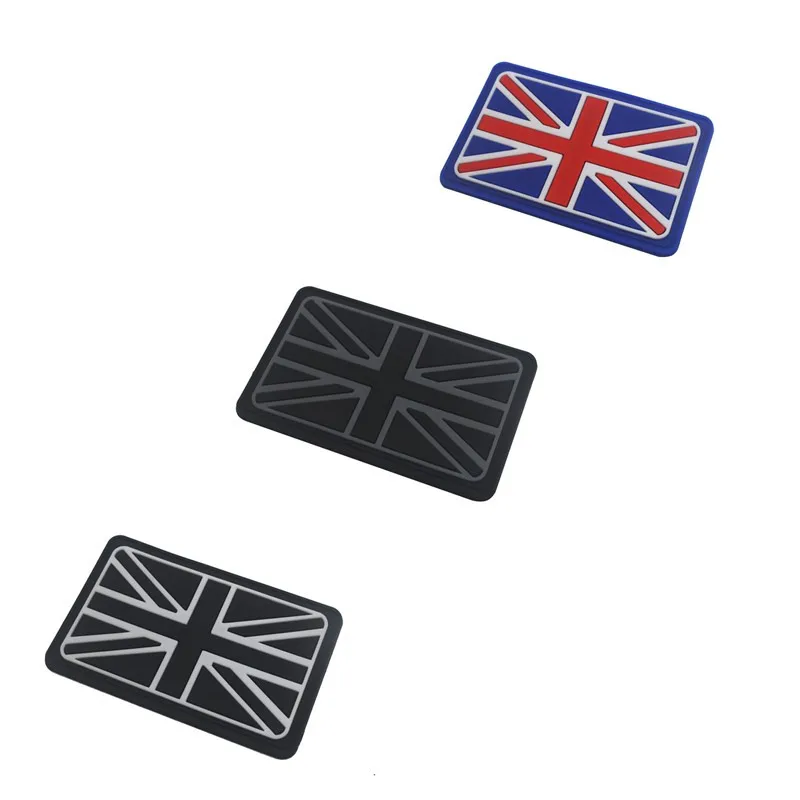 

The Union Jack British flag 3D PVC patch Black Blue Black/white Hook Patch Badge