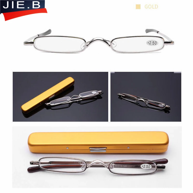 Metal Frame Rimmed Slim Women Men Reading Glasses Glass Lens Presbyopic