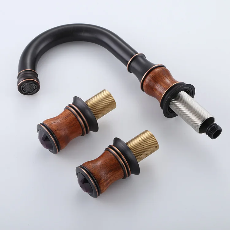 النفط مفروك البرونزية الصلبة براس انتشارا مقبضين الشلال بالوعة الحمام صنبور حوض الغرور خلاط صنبور