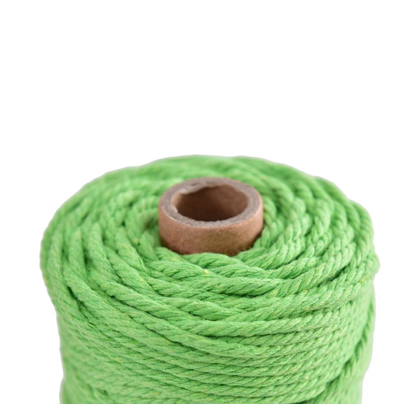 1 рулон, 3 мм, 100 м, натуральный цветной хлопковый плетеный шнур макраме, ручная работа, цветная веревка ручной работы