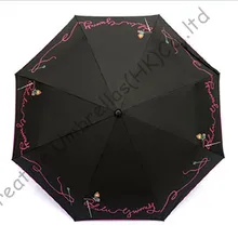 5 раз черное покрытие солнцезащитный UPF> 50+ зонтик три раза авто открыть и авто закрыть ветрозащитная лондонская ночь/бабочки зонтик