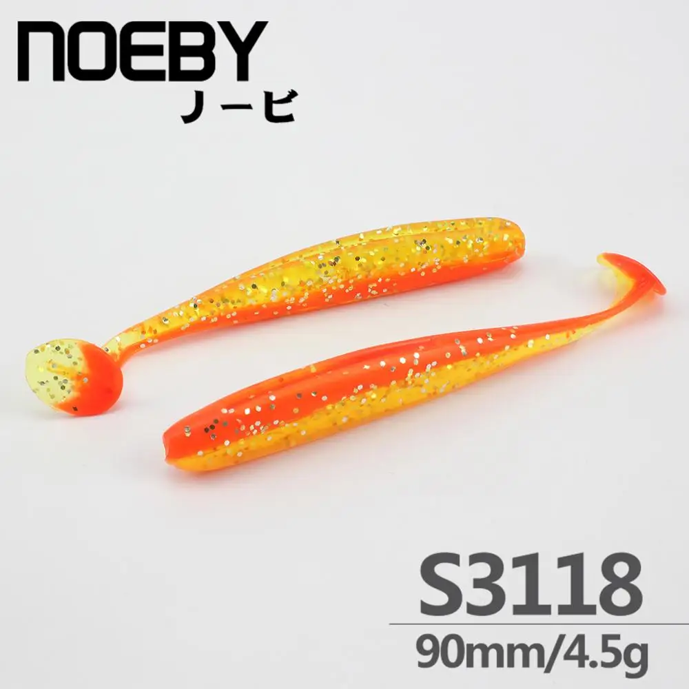 NOEBY 6pcs/lot Soft Lure 90mm/4.5g Worm Handmade Soft Fish Fishing Lure Shad Manual Silicone Bass T-Tail Swimbait Fishing Tackle NOEBY 6pcs/lot Soft Lure 90mm/4.5g Worm Handmade Soft Fish Fishing Lure Shad Manual Silicone Bass T-Tail Swimbait Fishing Tackle