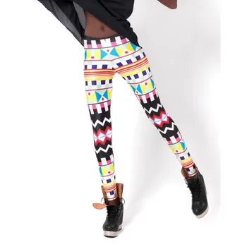 

Fashion 2017 Spring Autumn Leggings Digital Printing Geometric Pattern Leggings Girls Fitness Women Legging Free Shipping