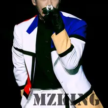 S-5XL Мужская мода тонкий певица Топ концертный красный желтый синий Сращивание с белым костюмом Костюмы Одежда формальное платье