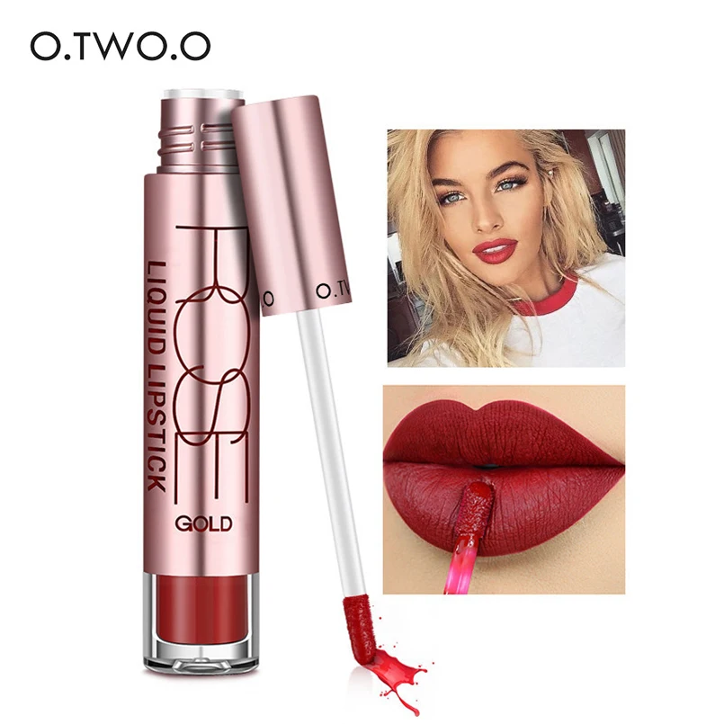 

O.TWO.O Matte Velvet Lipgloss Liquid Lipstick Easy to Wear Waterproof Lip Gloss Makeup Cosmetics Lips Lipstick Make Up Cosmetics