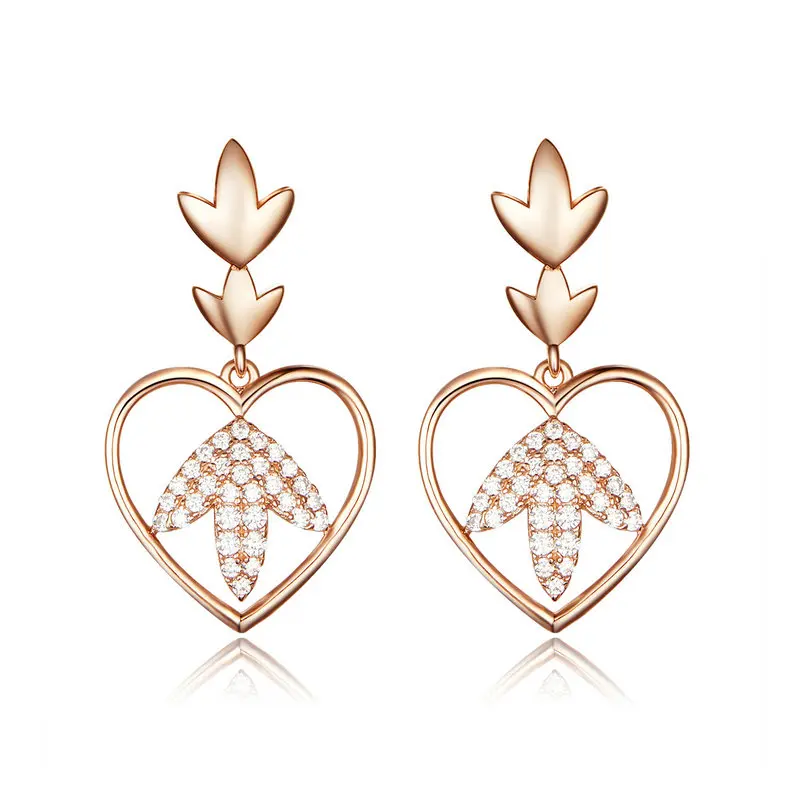 

ABAY 925 Sterling Silver Autumn Love Tree Leaves Leaf Stud Earrings for Women Silver Fashion Wedding Engagement Jewelry