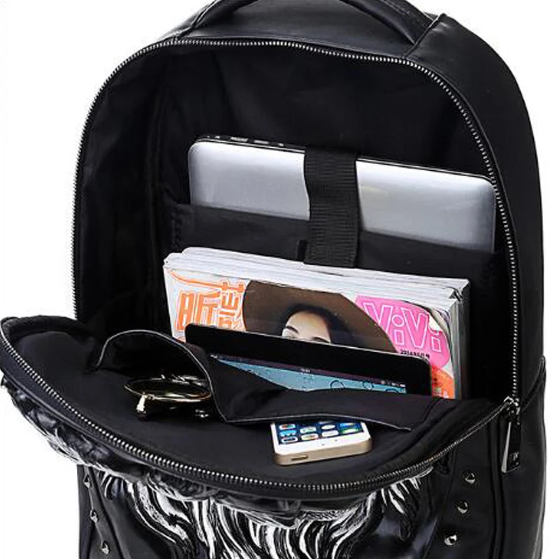 Рюкзак из искусственной кожи рюкзаки с принтом льва модные рюкзаки для ноутбука