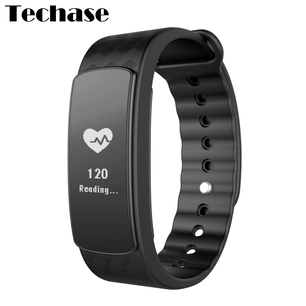 Techase I3 HR Smart Band Bluetooth Activity Tracker Heart Rate Monitor Pulsometer Touch Screen Record Fitness