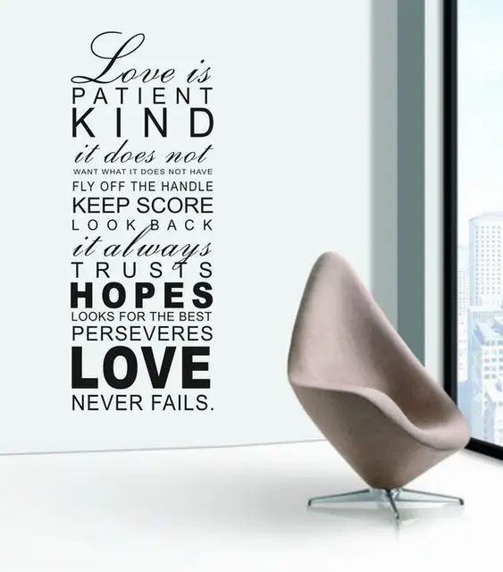 Love Is Patient Kind Wall Word Art Decals Home Decor Love Is Patient Kind Wall Word Art Decals Home Decor Decorations